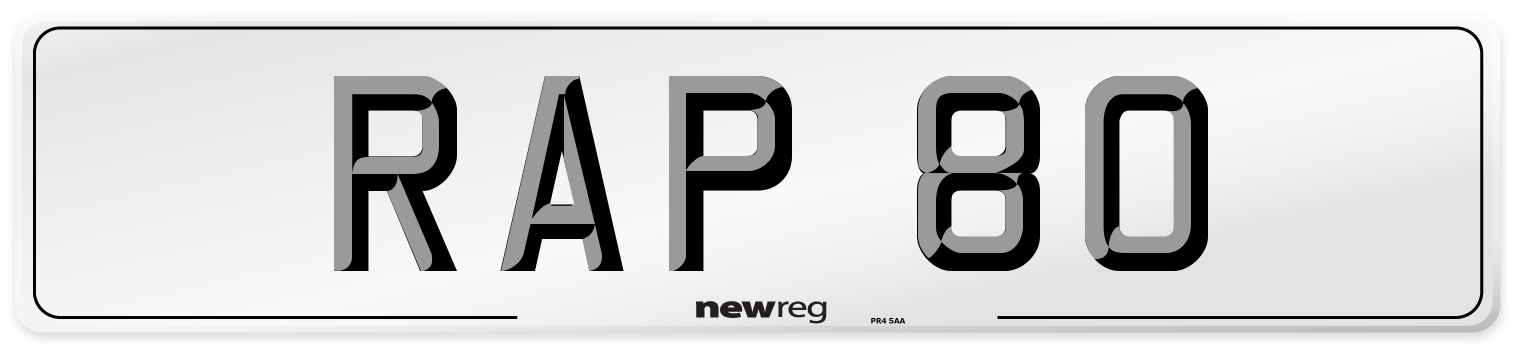 RAP 80 Number Plate from New Reg